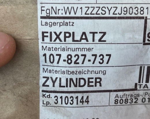 New Genuine Vw Crafter / E-Crafter Boot Lock 107827737