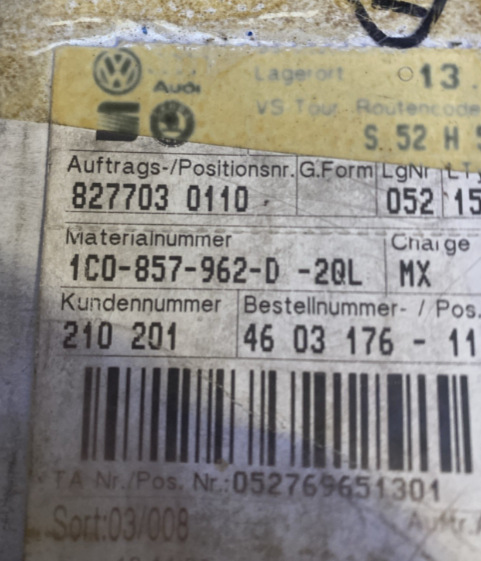New Genuine Vw Beetle Ash Tray 1C0857962D2QL