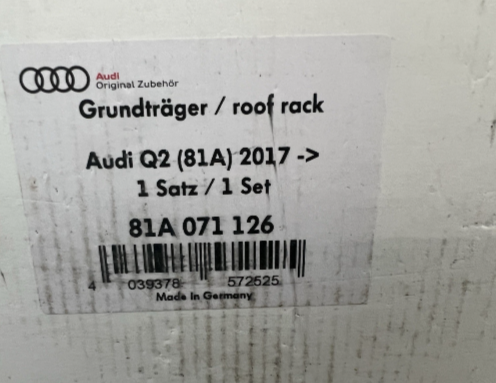 New Genuine Audi Q2 Roof bars 81A 071 126