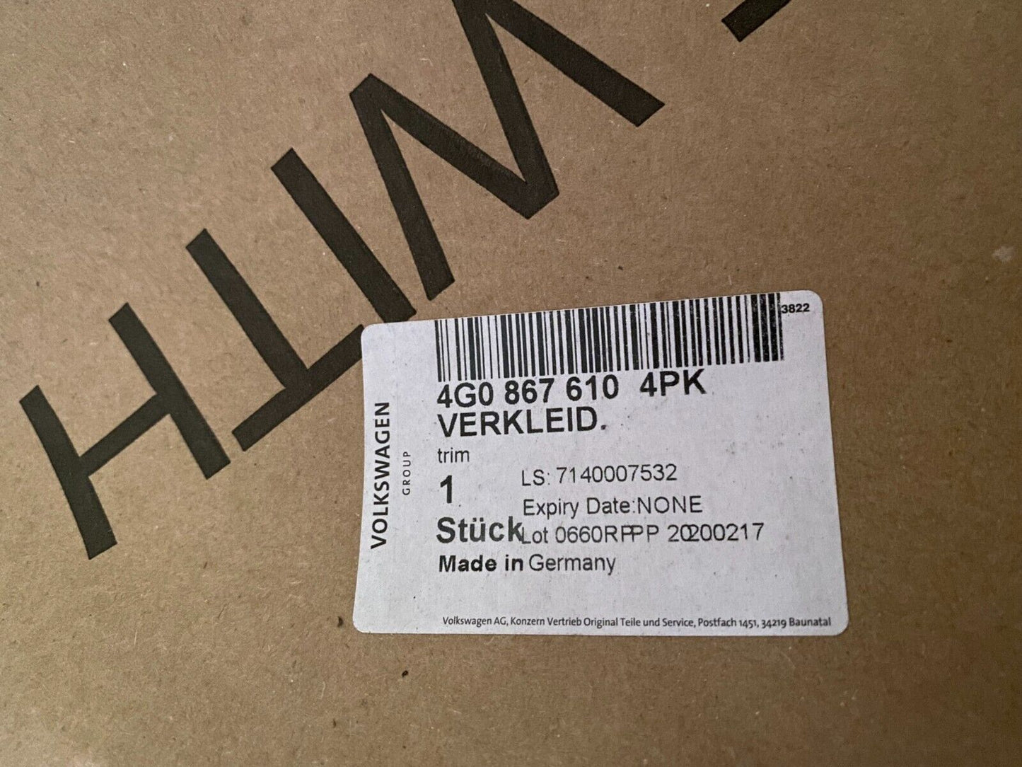 New Genuine Audi A6/S6/RS6 (4PK) Trim for door window frame soul (black)