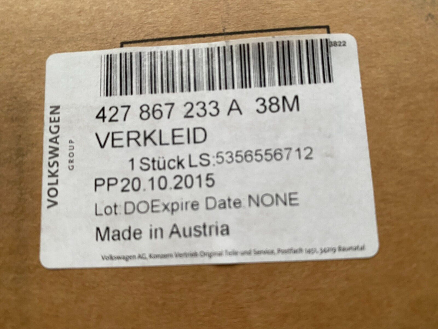 Pair of new Genuine Audi R8 left and right Pillar trims 427867233/4A 38M