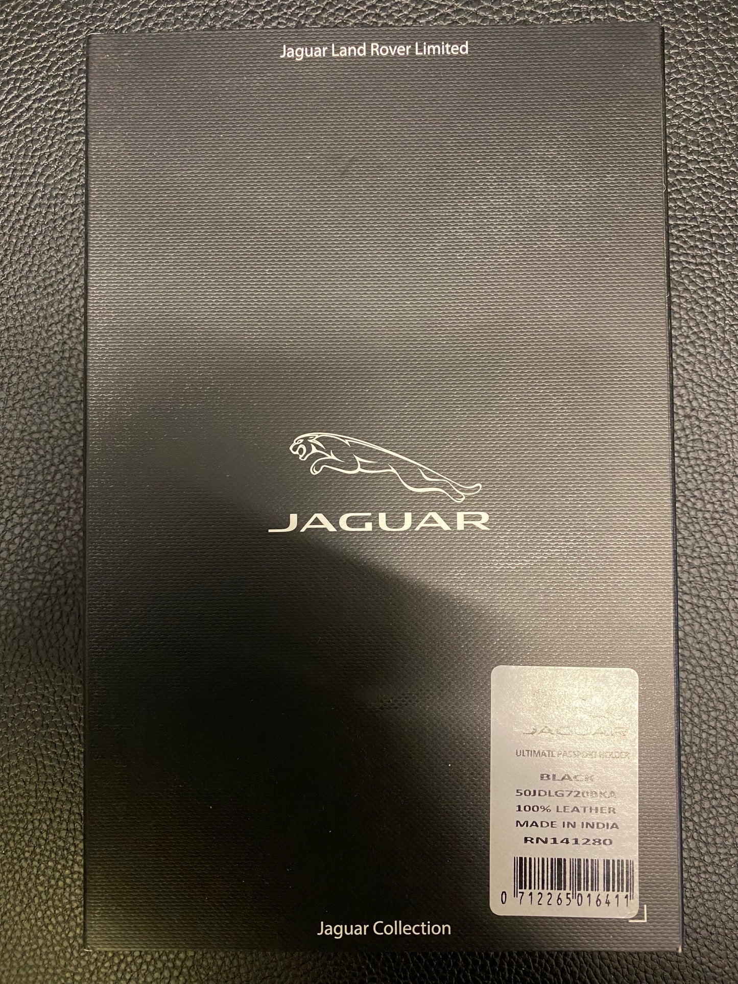 New Genuine Jaguar Black Leather Passport Holder 50JDLG720BKA