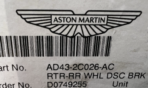 New Genuine Aston Martin DB11 Rear Brake Disc AD43-2C026-AC 4.0 Petrol 375kw AD43-2C026-AC