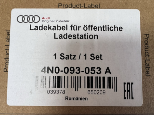 New Genuine Audi Charge Cable For Public Charging Station 4N0093053A