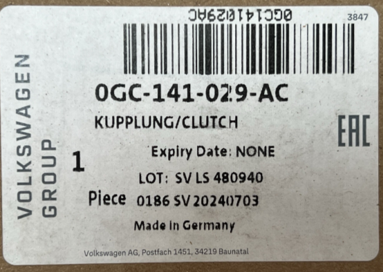 BorgWarner DQ381 / DSG Clutch Pack Repair Kit - 0GC141029H / 0GC 141 029 H