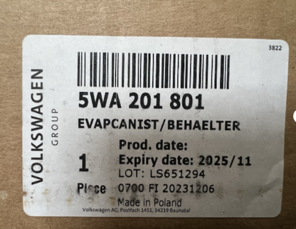New Genuine Audi SEAT Skoda Vw VAG Group Activated Charcoal Filter 5WA201801