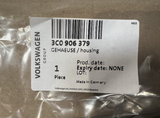 New Genuine ECU Flat Contact Housing With Contact Locking Mechanism 3C0906379