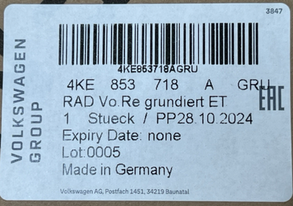 New Genuine Audi E-tron Wheel Arch Cover 4KE853718AGRU
