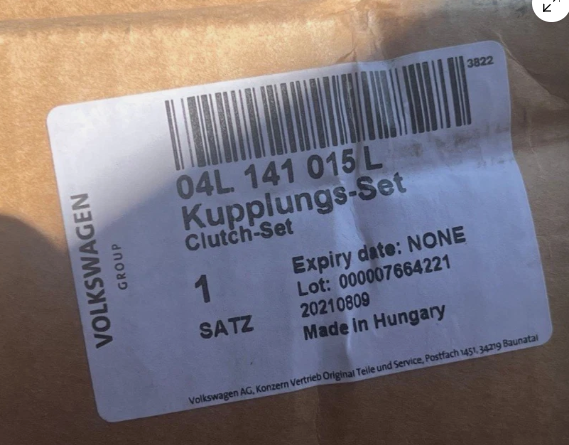 New Genuine Audi VAG Group Clutch Plate And Pressure Plate 04L141015L