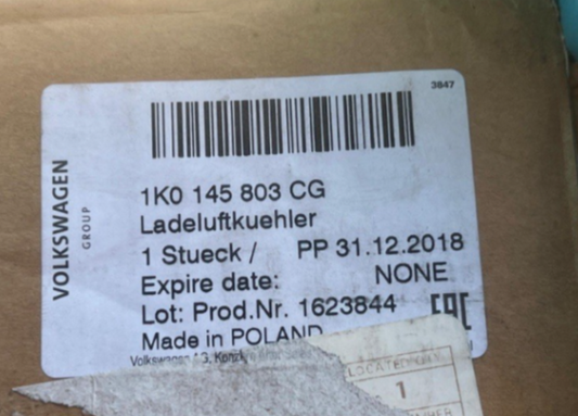 New Genuine Skoda Volkswagen Intercooler Charge Kit 1K0145803CG