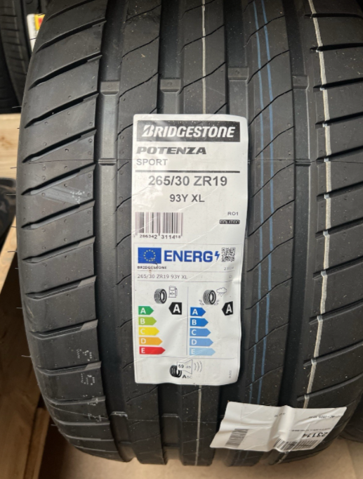 New Genuine Bridgestone Potenza Sport (x2) Tyres 265 30 R19 93Y XL