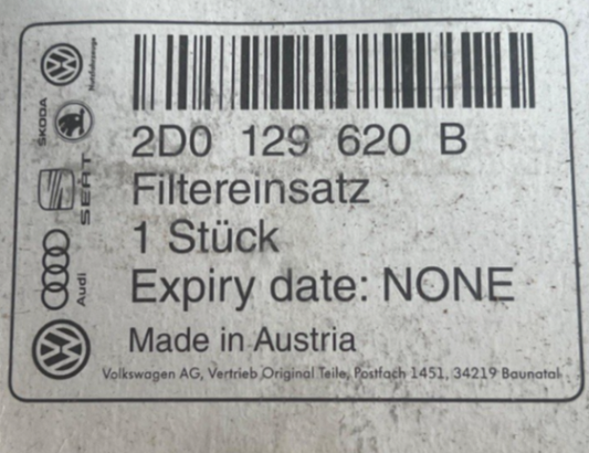 New Genuine Volkswagen LT / LT 4x4 Air Filter Element 2D0129620B