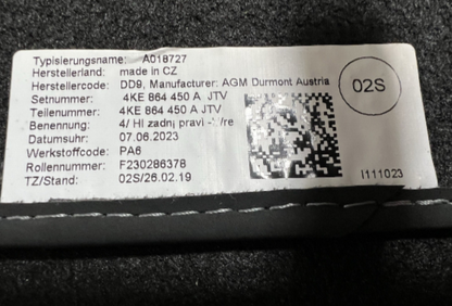 New (other) Genuine Audi e-tron Front & Rear Carpet Mats 4KE864450AJTV - 4KR863691JTV