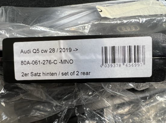 New Genuine Audi Q5 F & R Carpet Mats 80C061275BMNO - 80A061276CMNO