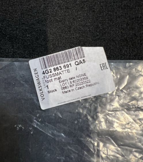 New Genuine Audi A6/A7 Front Carpet Mats 4G2863691QA5