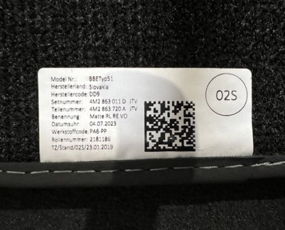 New Genuine Audi Q7/Q8 Front & Rear Carpet Mats 4M2863011DJTV