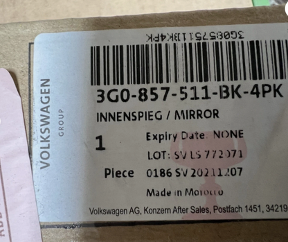 New Genuine Anti Dazzle Interior Rear View Mirror 3G0857511BK4PK