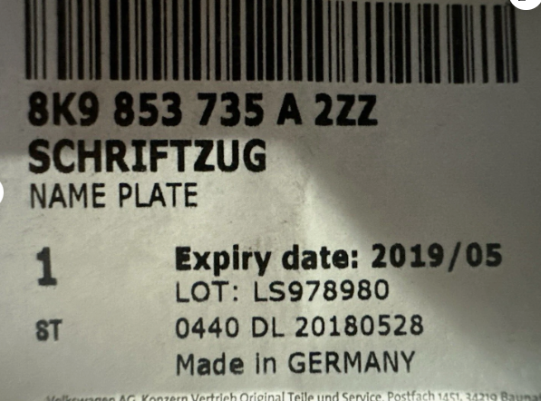 New Genuine Audi A4/S4/A6 ALLROAD Rear Chrome Inscription 8K9853735A2ZZ