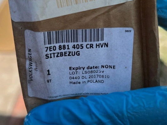 New Genuine Vw Transporter (leatherette) Seat Cover 7E0881405CRHNV