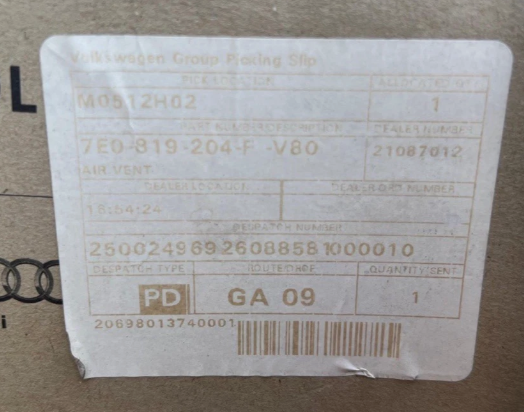 New Genuine Vw Front Right Stainless Steel Dashboard Vent 7E0819204FV80