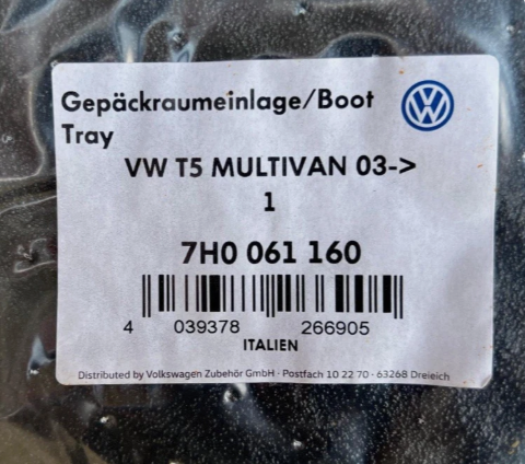 New Genuine Vw Camper/Transporter Boot Liner Luggage Compartment 7H0061160