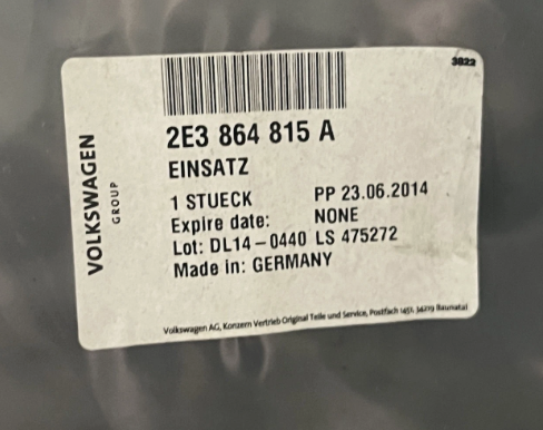 New Genuine VW Crafter 2012-16 double cab rear left step insert 2E3864815A