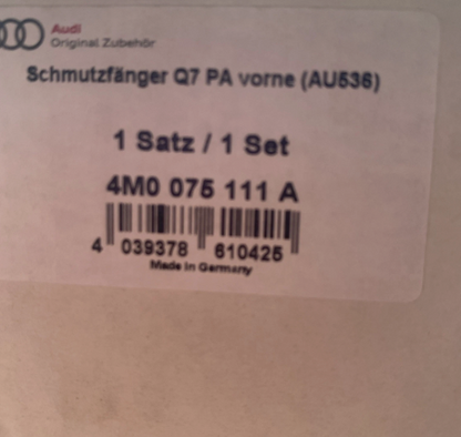 New Genuine Audi Q7 Left And Right Front Mud Flaps 4M0075111A