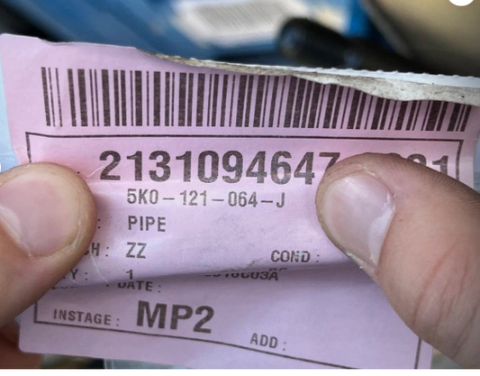 New Genuine Volkswagen Water Coolant Pipe 5K0121064J