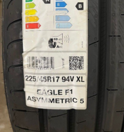 New 225/45R17 94V XL EAGLE F1 ASYMMETRIC 5 (x1 Tyre)