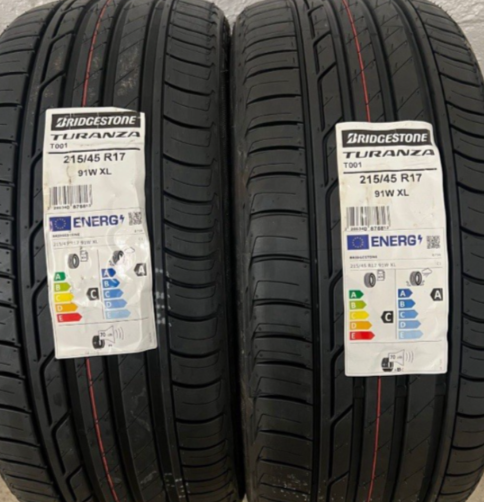 New Bridgestone TURANZA 215/45 R17 91W XL (x2 Tyres)