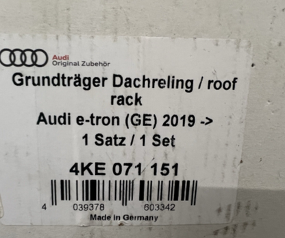 Genuine Audi E-Tron 2019-onwards accessory roof bars set 4KE071151