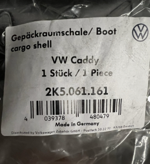 New Genuine Vw Caddy boot liner 2K5 061 161