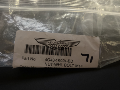 New Genuine Aston Martin 21mm Wheel Nuts (Pack Of 5) 4G43-1K024-BD