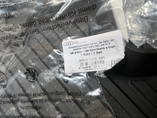 New Genuine Audi Q6 Front And Rear Rubber Mats 85H061511041 - 85C061501041