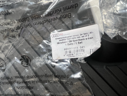 New Genuine Audi Q6 Front And Rear Rubber Mats 85H061511041 - 85C061501041