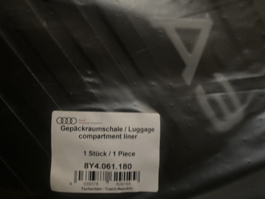 New Genuine Audi A3 Plastic Boot Liner 8Y4061180