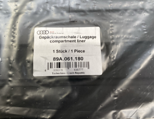 New Genuine Audi Q4 e-tron Rubber Bootliner 89A061180