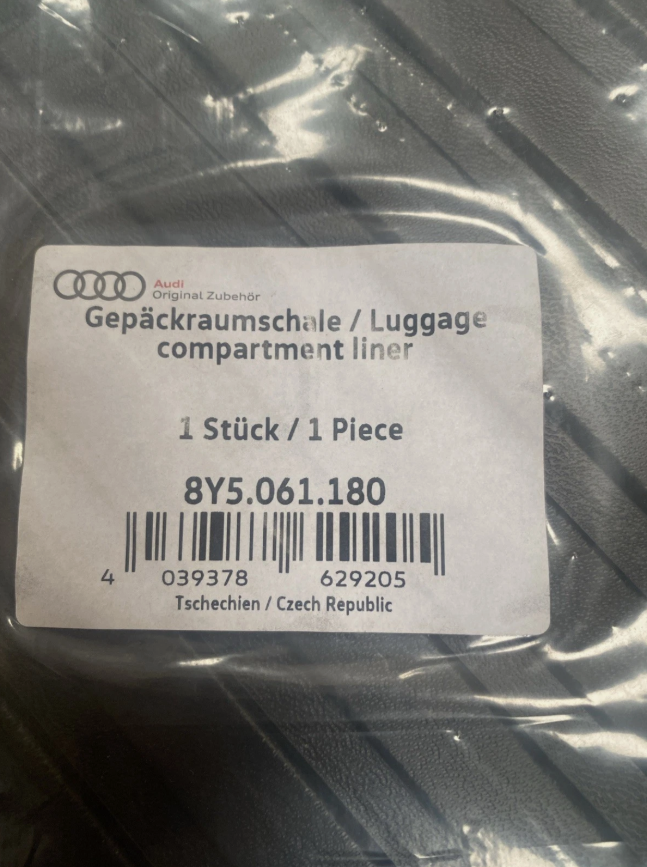 New Genuine Audi A3 Saloon/Sportback Rear Plastic Boot Liner 8Y5061180