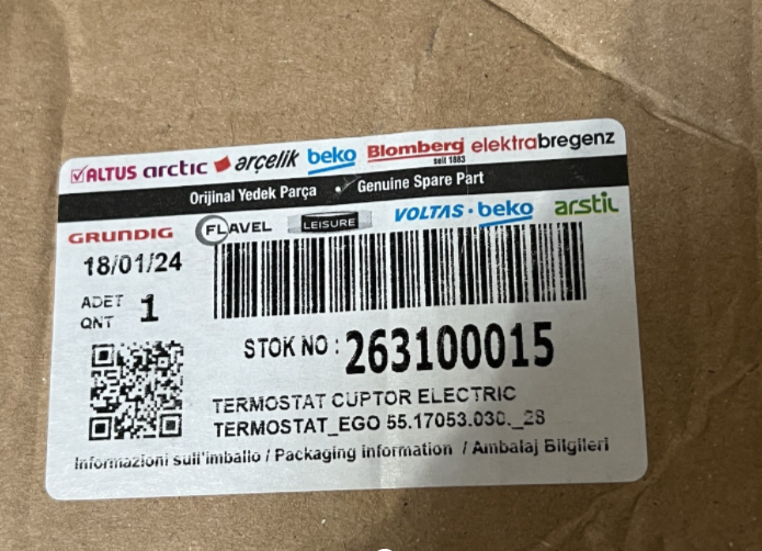 New Genuine Beko Oven Thermostat 263100015