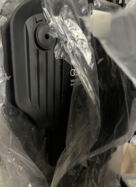 New genuine Audi A5 front and rear rubber mat set with A5 logo on front mats