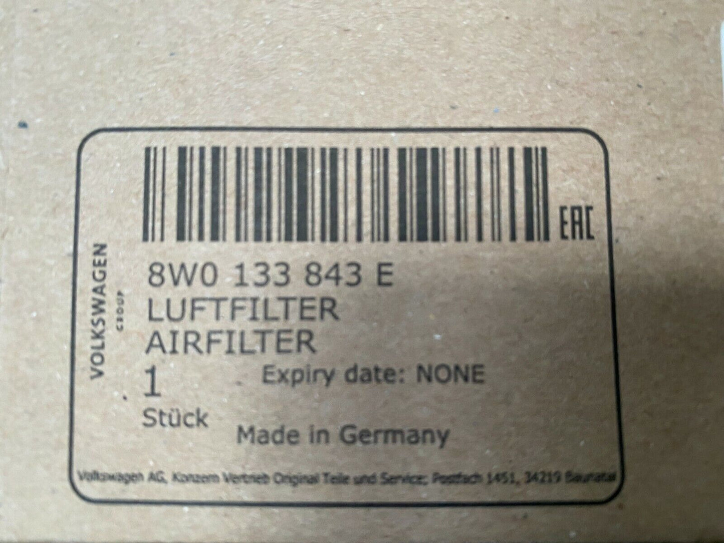 New Genuine Audi A4 /A5 Air Filter 8W0133843E