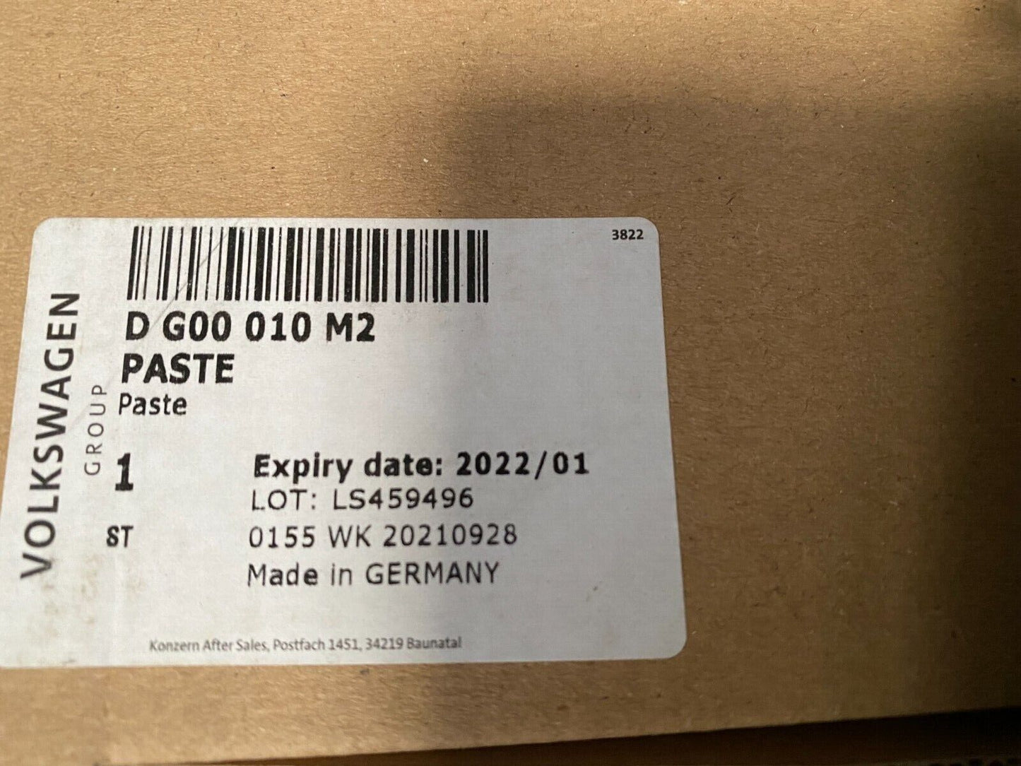 Genuine Audi E-tron Heat Conducting Paste 2019>>>on D G00 010 M2