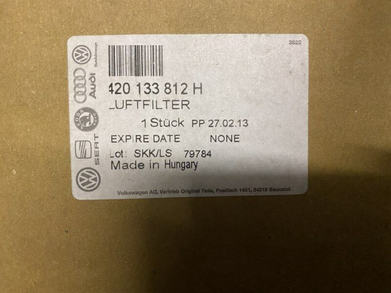 Genuine Audi R8 Facelift Carbon Air Filter Cover Right 420133812H
