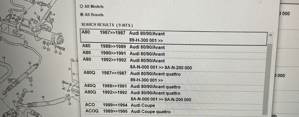 New Genuine Audi 80/90 Avant / Coupe /Quattro Steering rack 894422066B